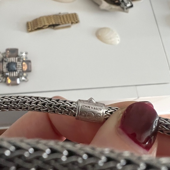 John Hardy Sterling Silver Black Sapphire/ African Ruby Bracelet - Picture 8 of 9